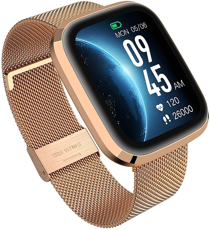 Smartwatch, złoty metal - Garett Smartwatch GRC STYLE Gold Steel — Zdjęcie N3