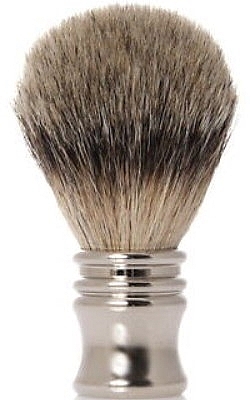 Pędzel do golenia z chromowaną metalową rączką - Golddachs Shaving Brush, Finest Badger, Metal Chrome Handle, Silver — Zdjęcie N1