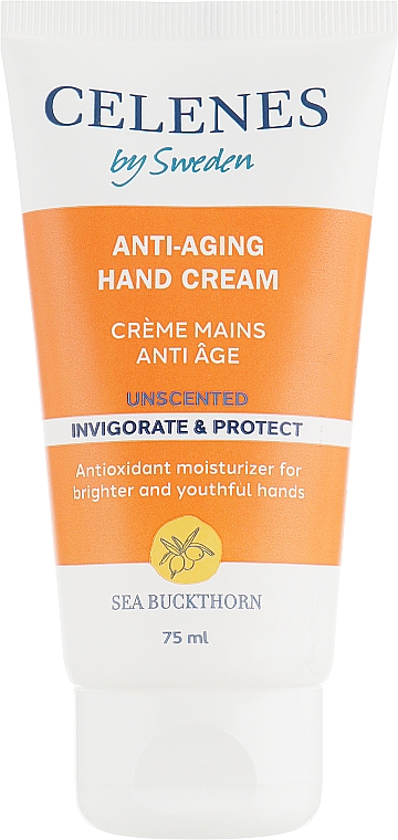 Przeciwstarzeniowy krem do rak z rokitnikiem do każdego rodzaju skóry - Celenes Sea Buckthorn Antiaging Hand Cream-Unscented All Skin Types — Zdjęcie N1