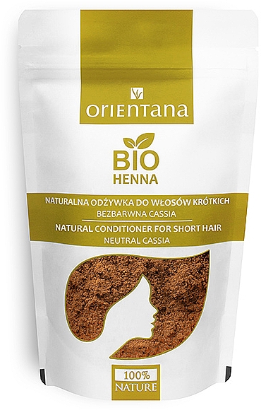 Bezbarwna naturalna roślinna odżywka do włosów krótkich i półdługich - Orientana Bio Henna