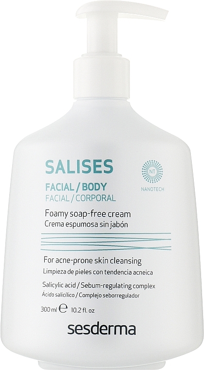 Oczyszczająca pianka do twarzy i ciała - SesDerma Laboratories Salises Foamy Soap-Free Cream — Zdjęcie N3
