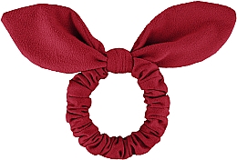 Gumka do włosów z ekozamszu Bunny, czerwona - MAKEUP Bunny Ear Soft Suede Hair Tie Red — Zdjęcie N1