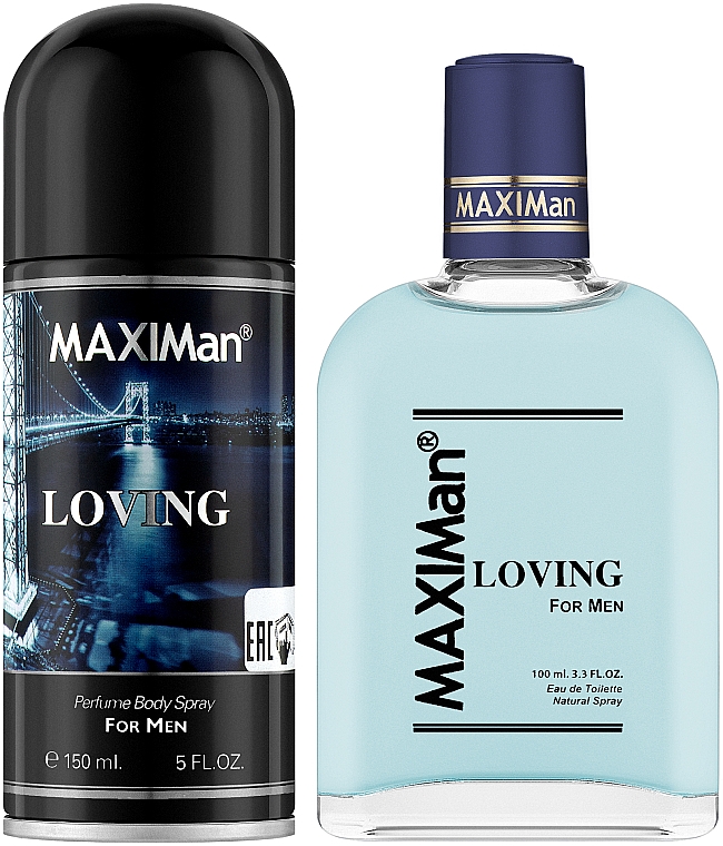 Aroma Parfume Maximan Loving - Zestaw (edt 100 ml + deo/spray 150 ml) — Zdjęcie N2