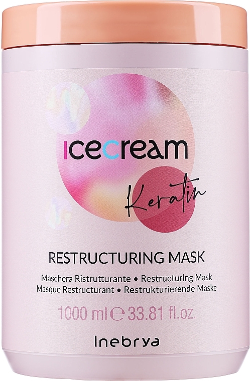 Restrukturyzująca maska z keratyną do włosów - Inebrya Ice Cream Keratin Restructuring Mask — Zdjęcie N3