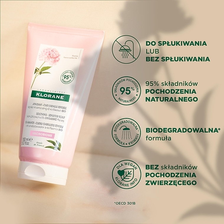 Żel-odżywka do włosów z ekstraktem z piwonii - Klorane Soothing And Anti-Irritating Gel Conditioner — Zdjęcie N3