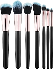 Zestaw pędzli do makijażu, 7 szt. - Tools For Beauty MiMo Makeup Brush Black Set — Zdjęcie N1