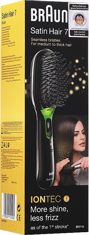 Elektryczna szczotka do włosów, czarna - Braun Satin Hair 7 BR710 Black  — Zdjęcie N2