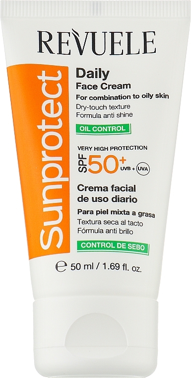 Przeciwsłoneczny krem do twarzy Kontrola natłuszczenia - Revuele Sunprotect Oil Control Daily Face Cream For Combination To Oily Skin SPF 50+