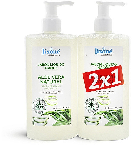 Zestaw - Lixon Aloe Vera Natural Hand Soap (h/soap/2x300ml) — Zdjęcie N1