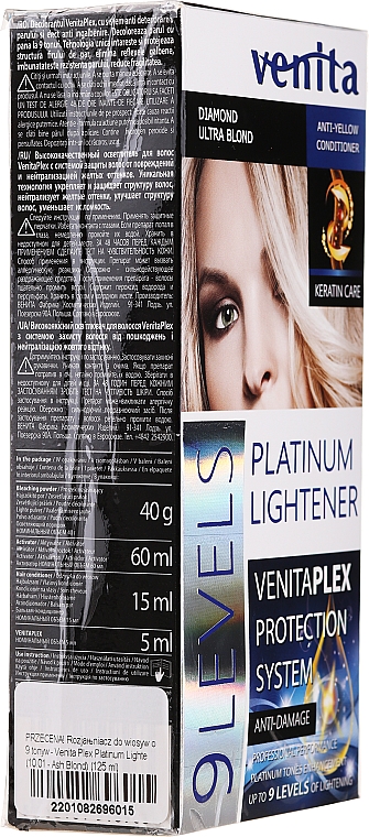 PRZECENA! Rozjaśniacz do włosów o 9 tonów - Venita Plex Platinum Lightener * — Zdjęcie N3
