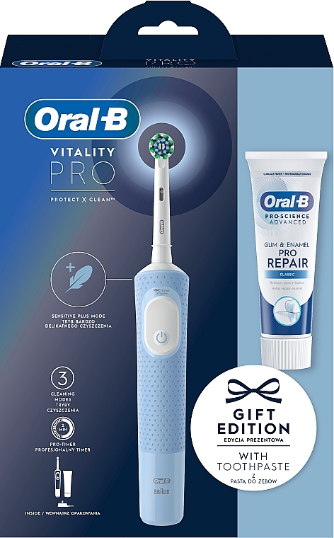 Zestaw - Oral-B Vitality Pro Blue (t/paste/75ml + t/brush) — Zdjęcie N1