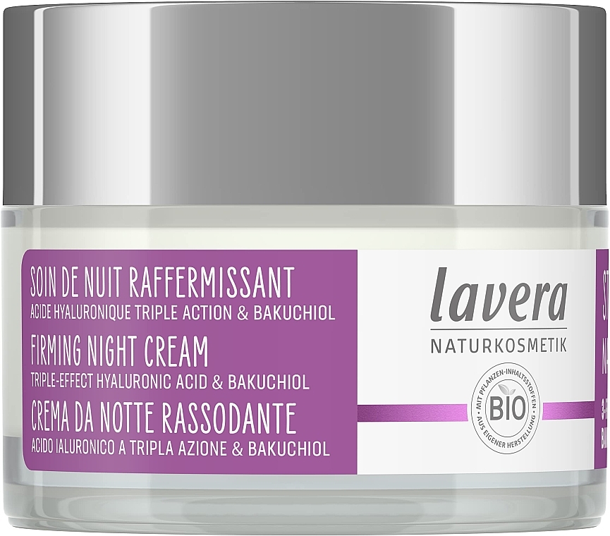 Krem do twarzy na noc - Lavera Firming Night Cream Triple-Effect Hyaluronic Acid & Bakuchiol — Zdjęcie N1
