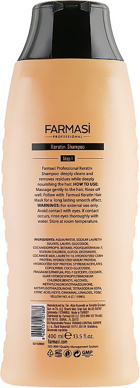 Szampon do włosów z keratyną - Farmasi Keratin Therapy Repairing Shampoo — Zdjęcie N4