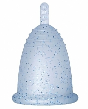 Kup Kubeczek menstruacyjny, rozmiar L, niebieski z brokatem - MeLuna Classic Menstrual Cup Stem