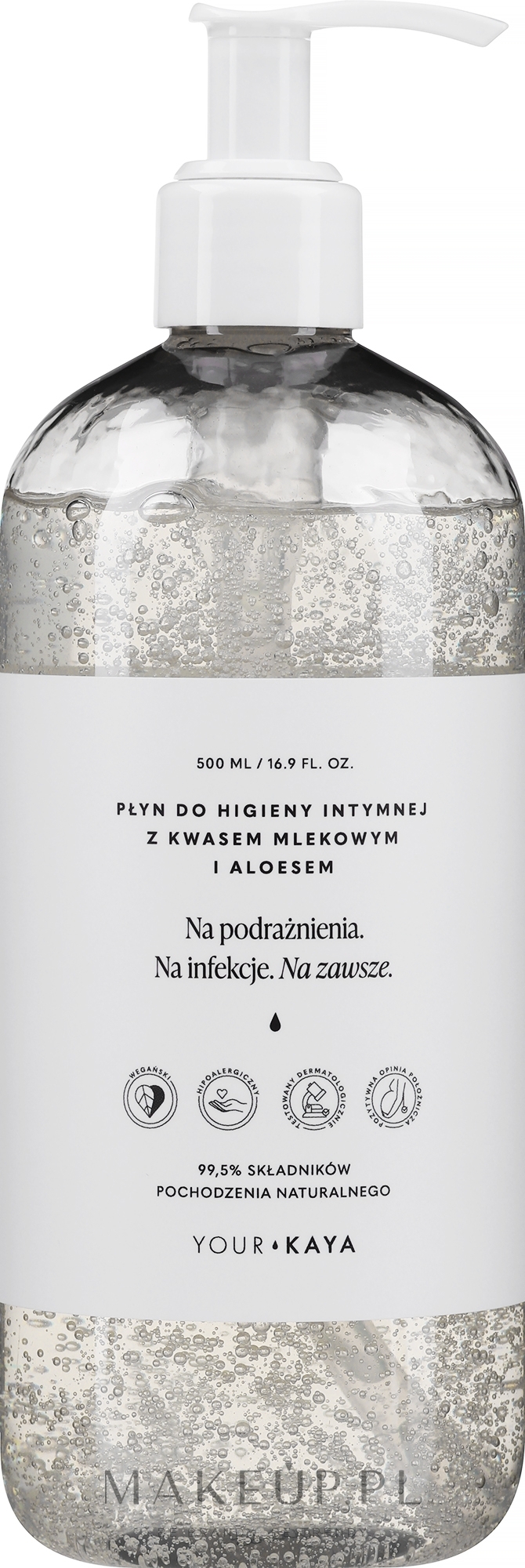Płyn do higieny intymnej z kwasem mlekowym i aloesem - Your Kaya Intimate Wash — Zdjęcie 500 ml