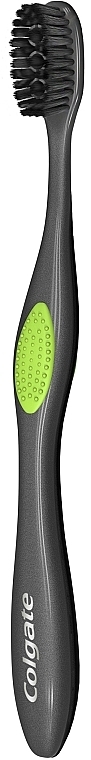 Szczoteczka do zębów z węglem aktywnym, średnia twardość, czarno-zielona - Colgate 360 Charcoal Infused Toothbrush Medium Bristles — Zdjęcie N3