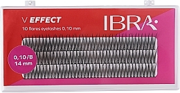 Kępki rzęs Efekt V B 0,10, 14 mm - Ibra 10 Flares Eyelash — Zdjęcie N1