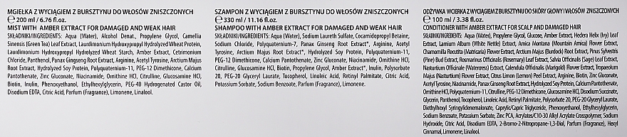 Zestaw - Farmona Jantar Damaged Week Hair (shm/330ml + cond/100ml + mist/200ml) — Zdjęcie N3