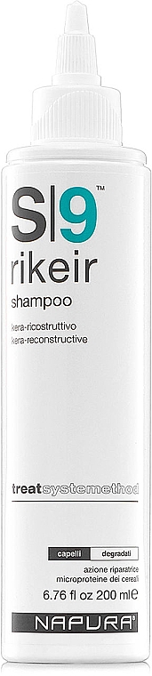 Odbudowujący keratynowy szampon do włosów - Napura S9 Rikeir Shampoo