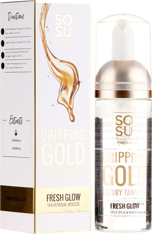 Pianka do usuwania opalenizny - Sosu by SJ Luxury Tanning Dripping Gold Tan Removal Mousse — Zdjęcie N1