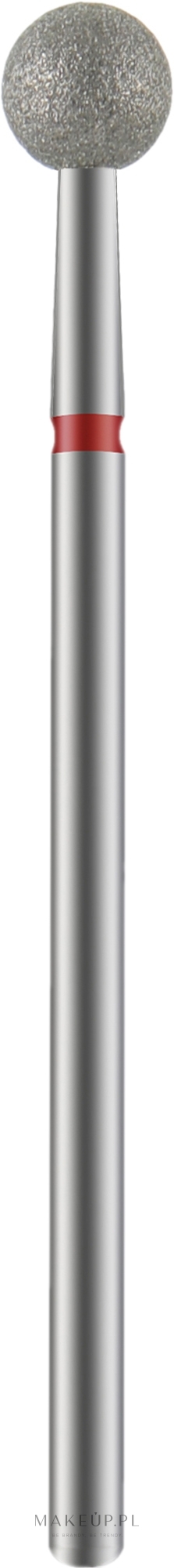 Frez diamentowy, kulka, czerwony, 5 mm - Staleks PRO Expert Diamond Nail Drill Bit Ball Red Head 5 mm — Zdjęcie 1 szt.