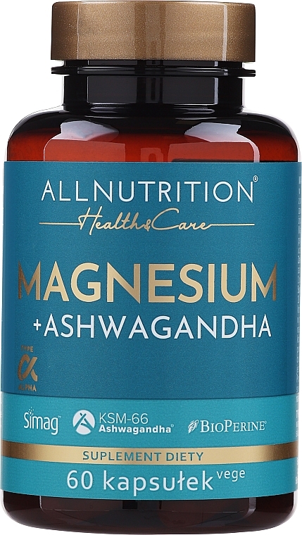 Suplement diety - Allnutrition Magnesium + Ashwagandha — Zdjęcie N1