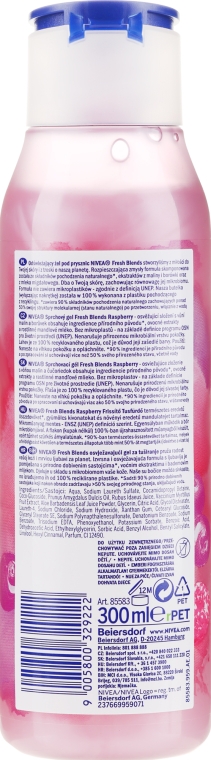 Odświeżający żel pod prysznic Malina, borówka i mleczko migdałowe - NIVEA Fresh Blends Refreshing Shower Raspberry Blueberry Almond Milk — Zdjęcie N2