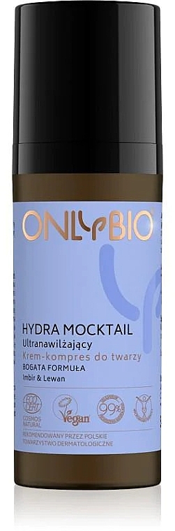 Ultranawilżający krem-kompres do twarzy Imbir i lewan - Only Bio Hydra Mocktail Ultra-moisturizing Cream-Compress Rich — Zdjęcie N1