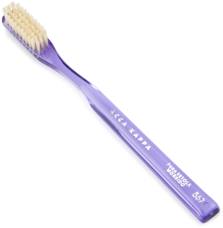 Szczoteczka do zębów, fioletowa - Acca Kappa Soft Pure Bristle Toothbrush Model 567 — Zdjęcie N1