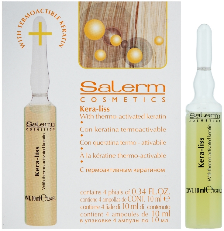 Balsam z keratyną w ampułkach do łatwego rozczesywania włosów - Salerm Kera-Liss With Repairing Keratin