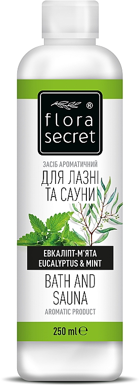 Aromatyczny preparat do sauny i kąpieli Eukaliptus i mięta - Flora Secret Sauna&Bania — Zdjęcie N1