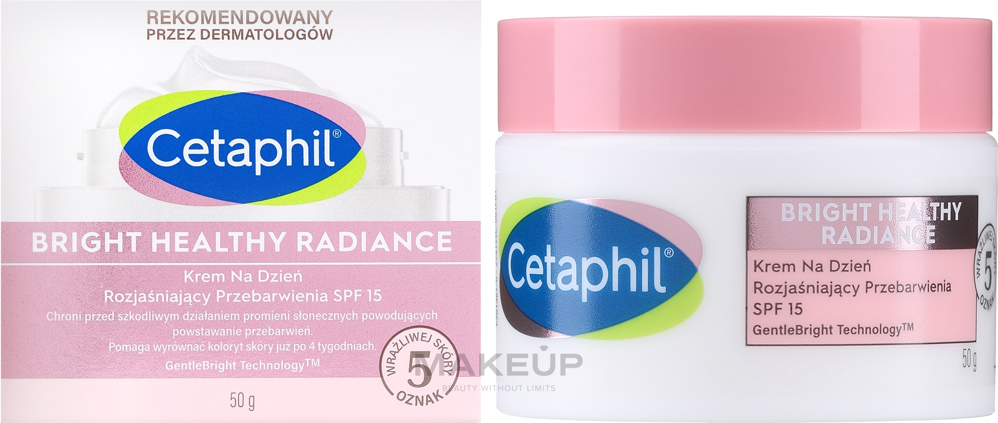 Rozświetlający krem ​​do twarzy na dzień - Cetaphil Bright Healthy Radiance Face Day Cream SPF15 — Zdjęcie 50 g