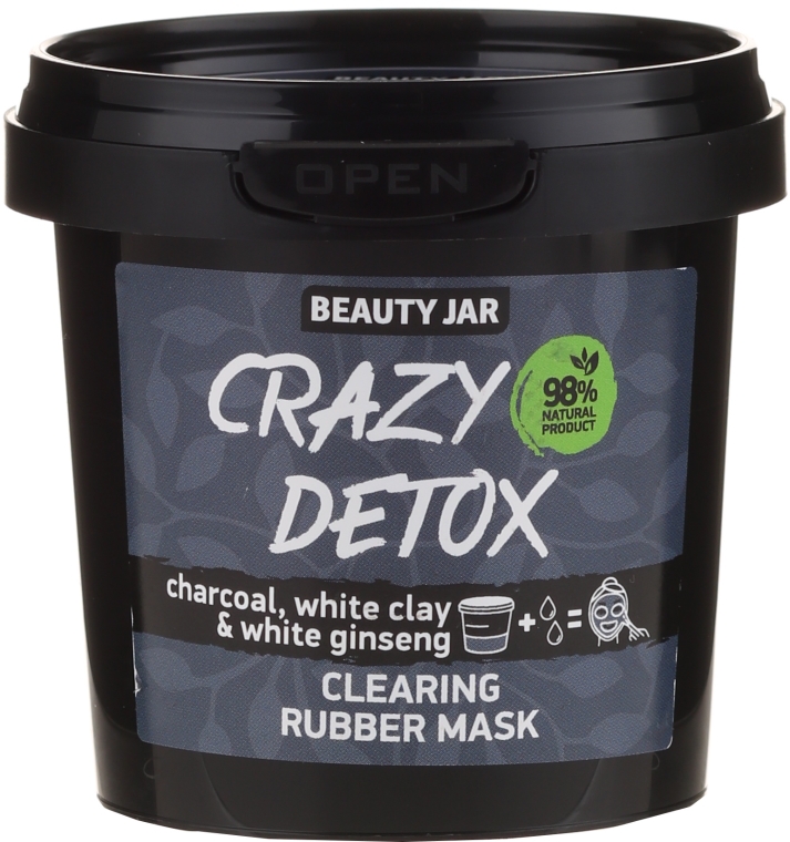 Oczyszczająca maska do twarzy Węgiel drzewny, biała glina i żeń-szeń - Beauty Jar Crazy Detox Clearing Rubber Mask — Zdjęcie N1