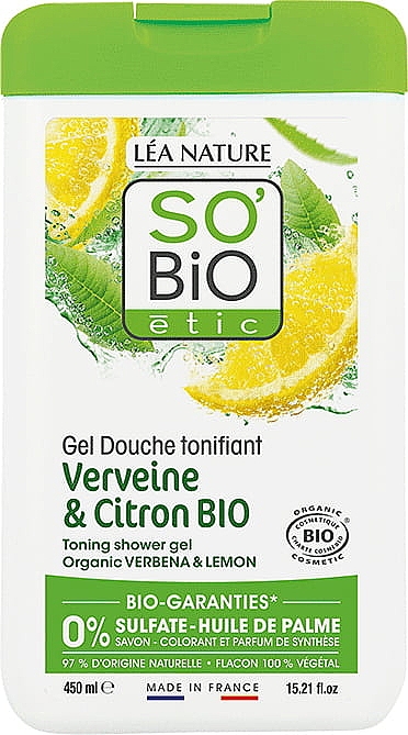 	Żel pod prysznic werbena i cytryna - So'Bio Etic Verbena & Lemon Toning Shower Gel — Zdjęcie N1