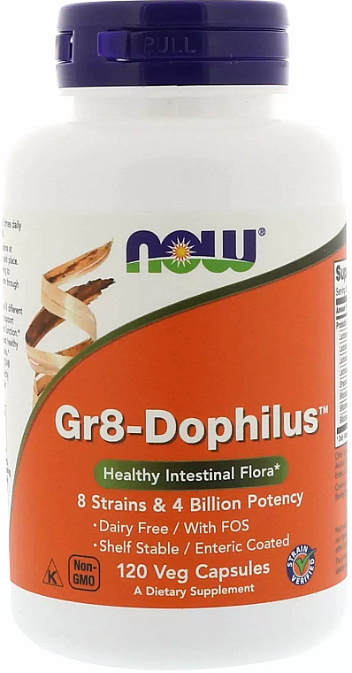 Probiotyk z żywymi kulturami bakterii w kapsułkach - Now Foods Gr8-Dophilus — Zdjęcie N1