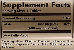 Suplement diety Kwas foliowy, 400 mcg - Solgar Health & Beauty Folate 666 MCG DFE — Zdjęcie N4