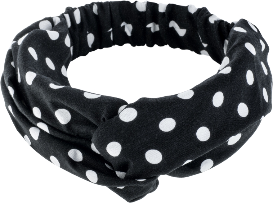 Opaska na głowę w biało-czarne grochy Knit Fashion Twist - MAKEUP