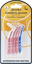 Szczotki międzyzębowe w kształcie litery L, 4 x 0,40 mm+ 4 x 0,45 mm - Nordics L-shaped Interdental Brushes — Zdjęcie N1