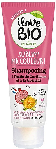 Szampon do włosów Olej szafranowy i granat - I love Bio Safflower Oil & Pomegranate Shampoo — Zdjęcie N1