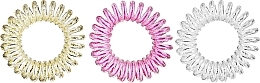 Gumki do włosów, 3,5 cm, żółty+biały+różowy - Ronney Professional S15 MET Funny Ring Bubble — Zdjęcie N1