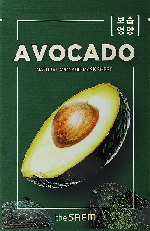 Maseczka w płachcie do twarzy z ekstraktem z awokado - The Saem Natural Avocado Mask Sheet