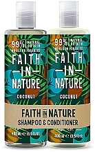 Kup Zestaw - Faith in Nature Coconut Banded (shmp/400ml + h/cond/400ml)