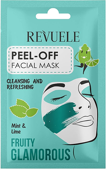 Maska peel-off do twarzy Mięta i limonka - Revuele Fruity Glamorous Peel-off Facial Mask Mint&Lime — Zdjęcie N1