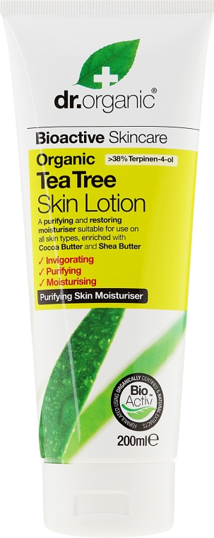Balsam do ciała z olejkiem z drzewa herbacianego - Dr Organic Bioactive Skincare Organic Tea Tree Skin Lotion — Zdjęcie N1