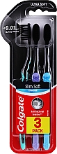 Kup Ultramiękkie szczoteczki do zębów, turkusowa + fioletowa + niebieska - Colgate Slim Soft Charcoal Ultra Soft