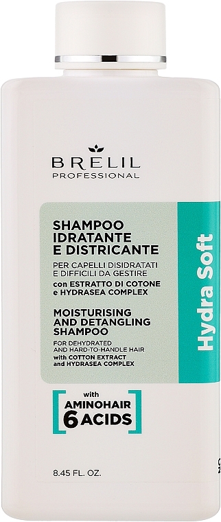 Nawilżający szampon do włosów - Brelil Hydra Soft Treatment Moisturising And Detangling Shampoo — Zdjęcie N1