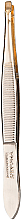 Pęseta z wąską prostą końcówką, pozłacana, 8 cm - Titania — Zdjęcie N1
