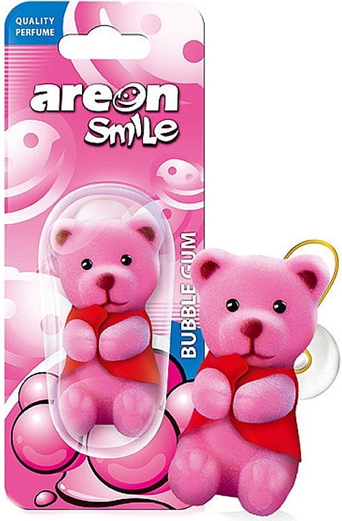 Zapach samochodowy w postaci misia Guma balonowa - Areon Smile Toys Bubble Gum — Zdjęcie N1
