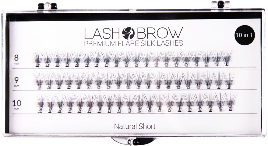 Jedwabne kępki rzęs - Lash Brow Premium Flare Silk Lashes Natural Short — Zdjęcie N1