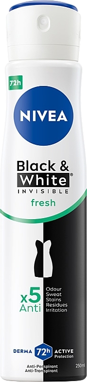 Antyperspirant w sprayu - NIVEA Black & White Invisible Fresh